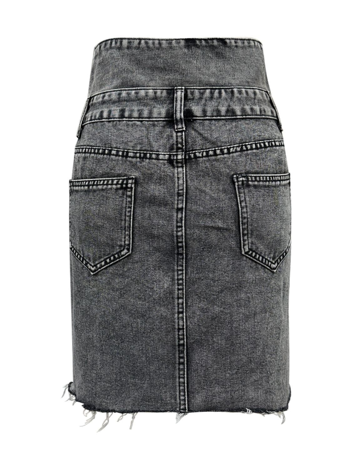 Trendsi Raw Hem High Waist Denim Skirt Raw Hem High Waist Denim Skirt Apparel & Accessories > Clothing > Dresses