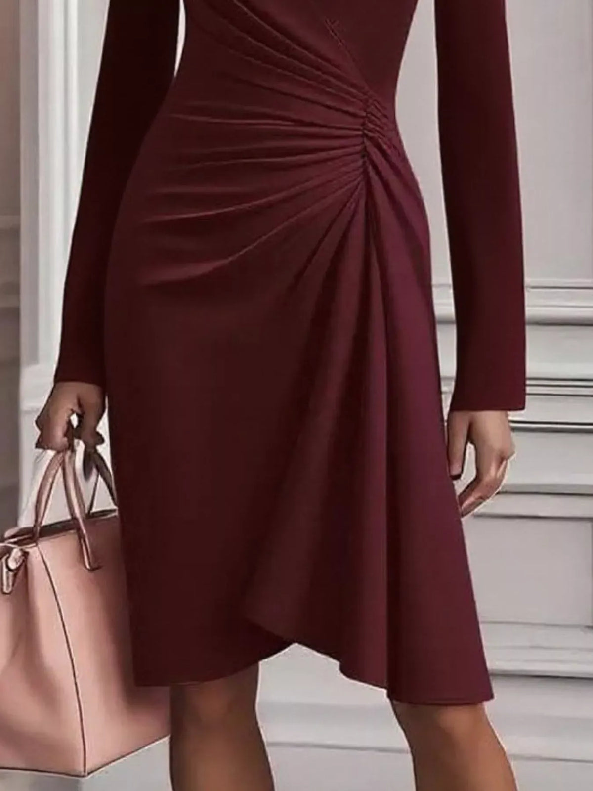 Trendsi Ruched Surplice Long Sleeve Dress Ruched Surplice Long Sleeve Dress Apparel & Accessories > Clothing > Dresses