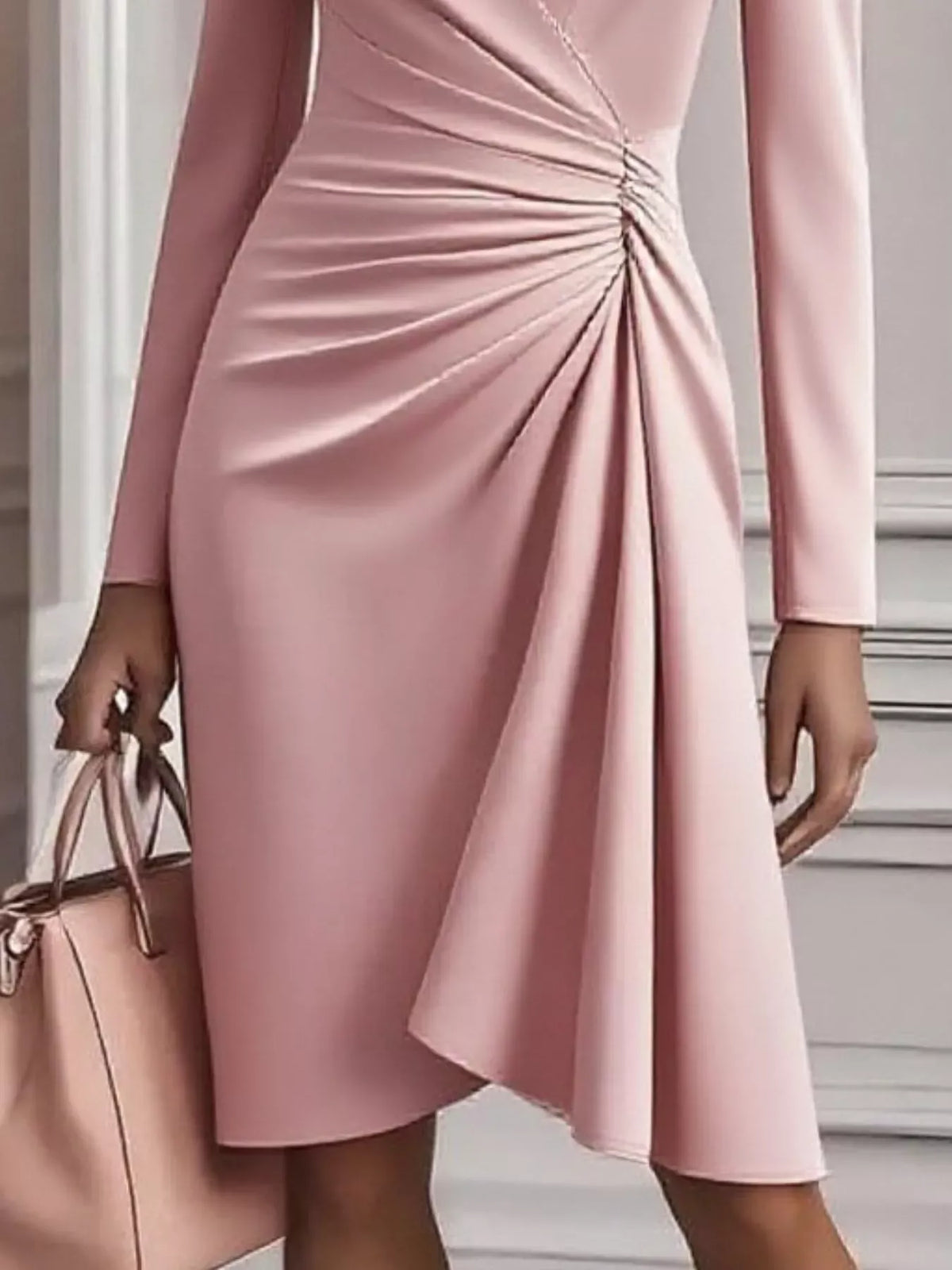 Trendsi Ruched Surplice Long Sleeve Dress Ruched Surplice Long Sleeve Dress Apparel & Accessories > Clothing > Dresses