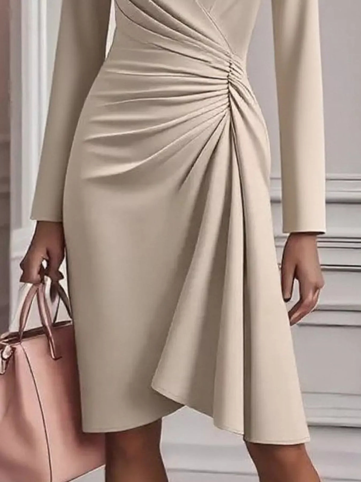 Trendsi Ruched Surplice Long Sleeve Dress Ruched Surplice Long Sleeve Dress Apparel & Accessories > Clothing > Dresses