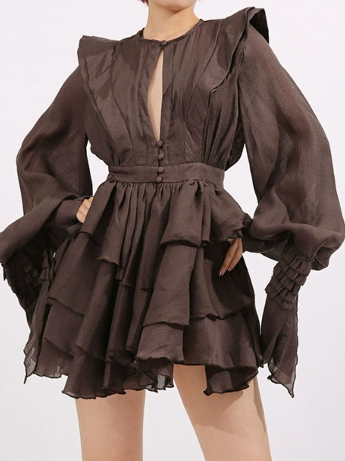 Trendsi Ruffled Long Sleeve Mini Dress Ruffled Long Sleeve Mini Dress Apparel & Accessories > Clothing > Dresses