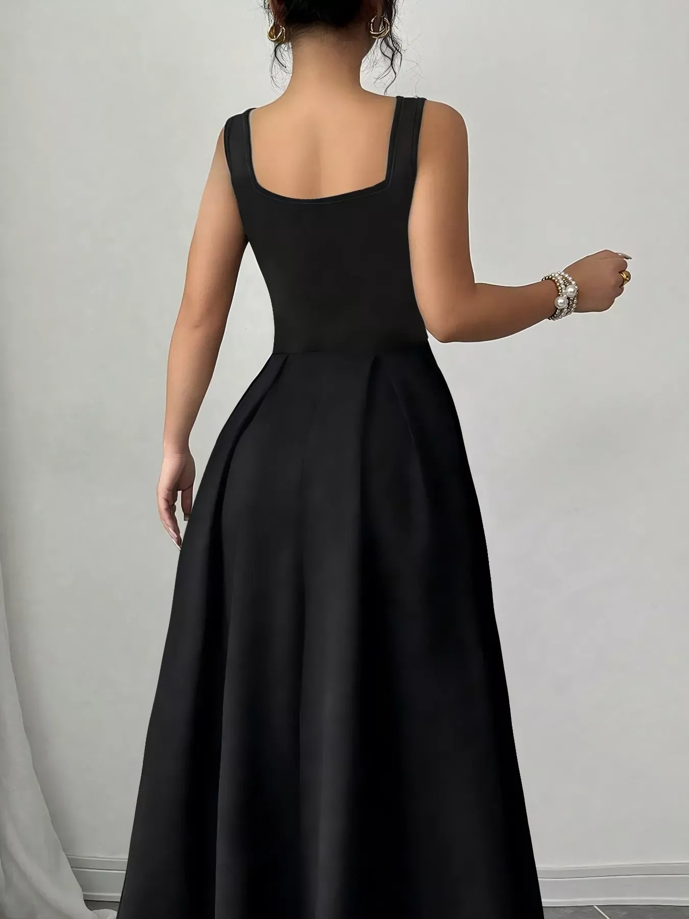 Trendsi Black / XS Sleeveless A-Line Maxi Dress with Square Neckline 100100925141312 Sleeveless A-Line Maxi Dress with Square Neckline Apparel & Accessories > Clothing > Dresses