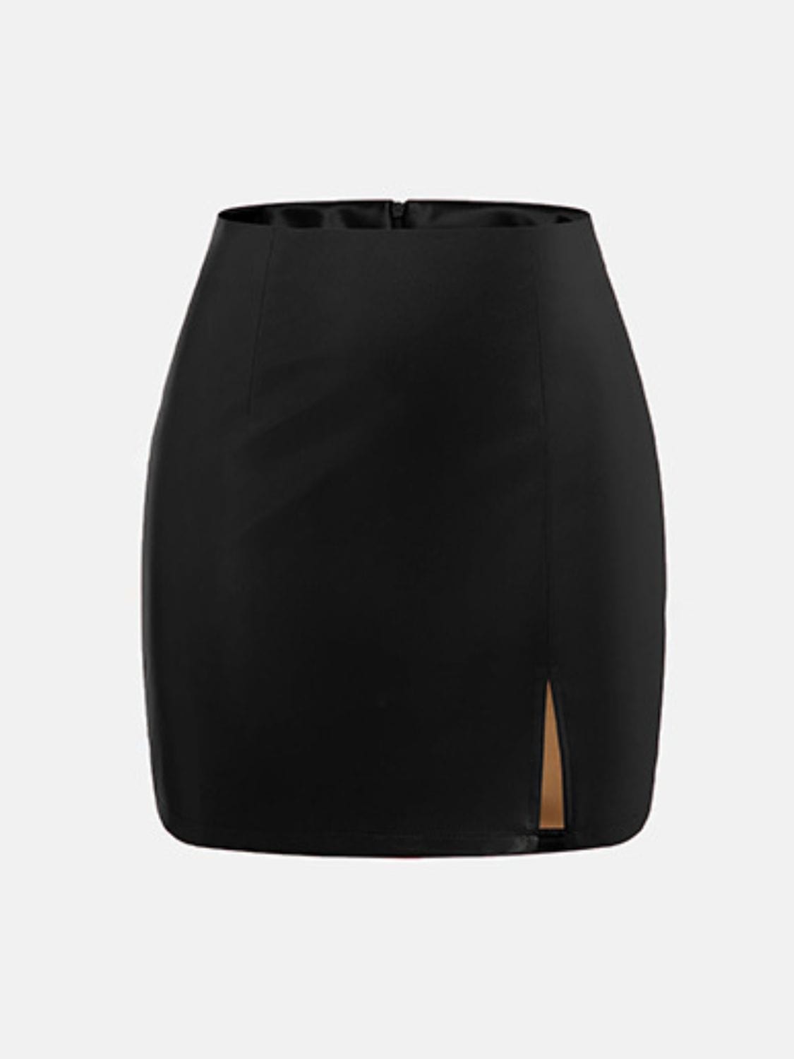 Trendsi Slit Mini Skirt with Zipper Slit Mini Skirt with Zipper Apparel & Accessories > Clothing > Dresses
