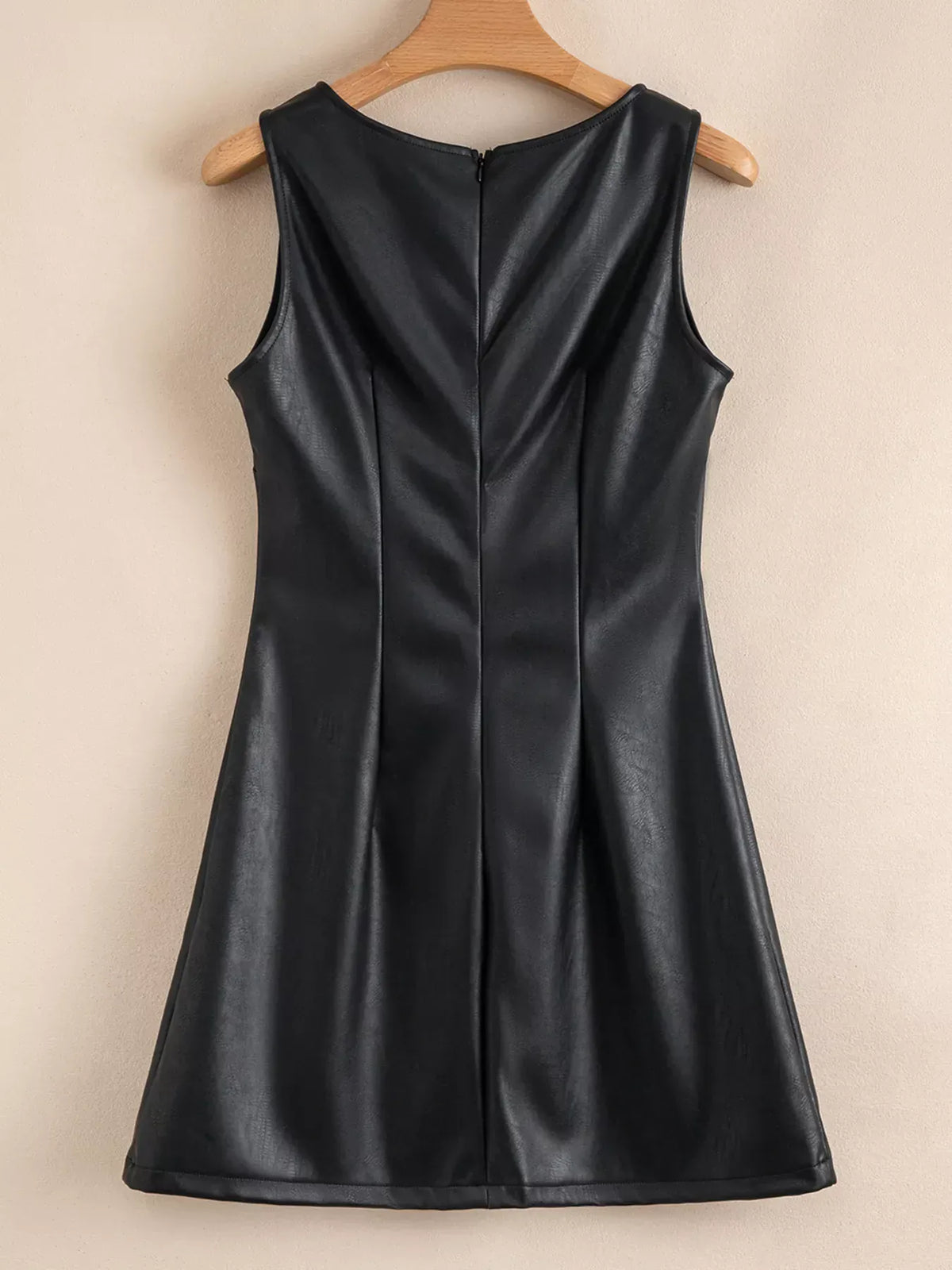 Trendsi Vegan Leather Sleeveless Mini Dress Vegan Leather Sleeveless Mini Dress Apparel & Accessories > Clothing > Dresses