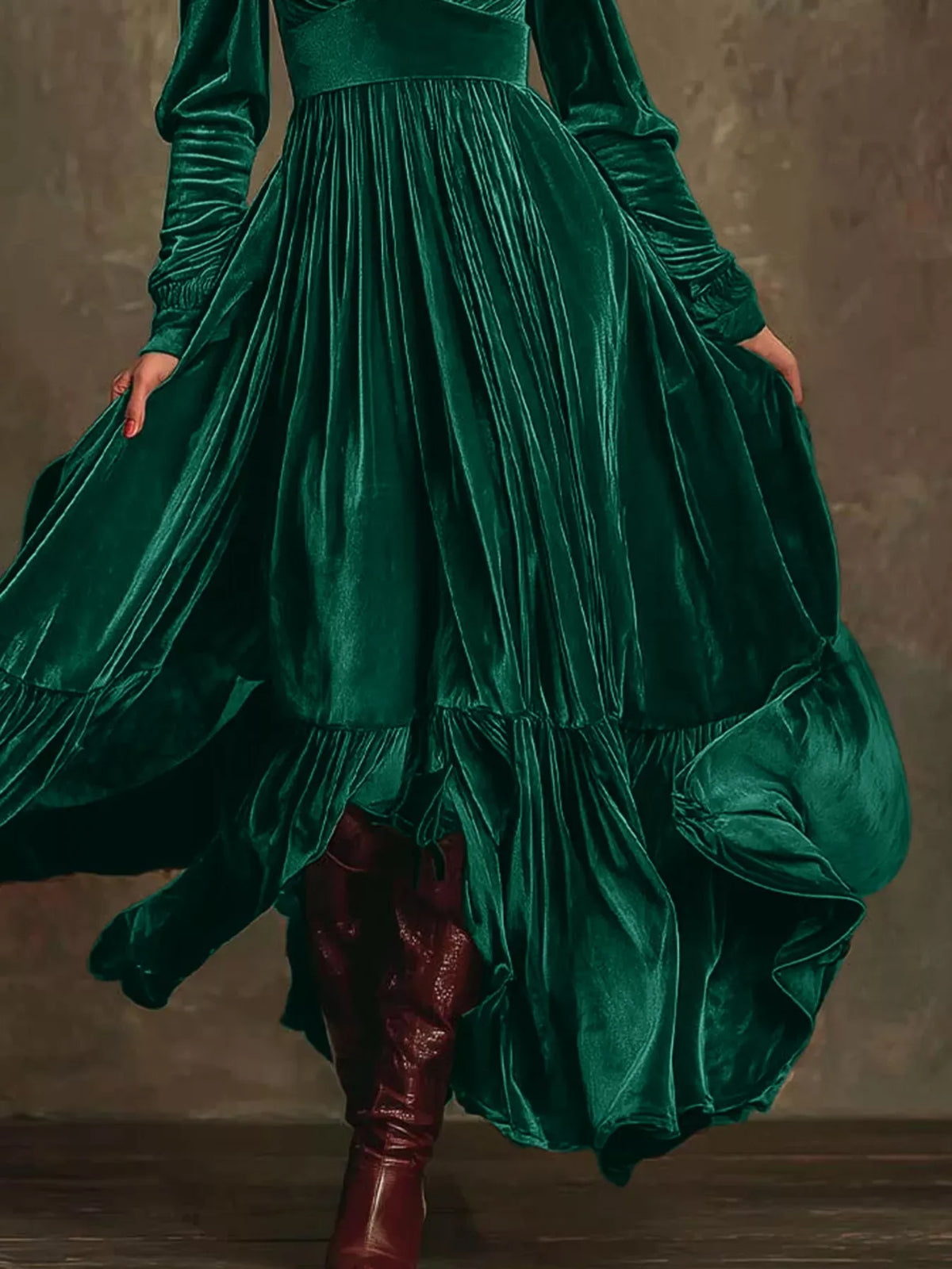 Trendsi Velvet Deep V-Neck Maxi Dress Velvet Deep V-Neck Maxi Dress Apparel & Accessories > Clothing > Dresses