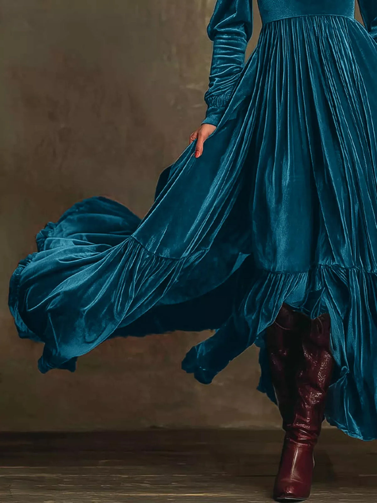 Trendsi Velvet Deep V-Neck Maxi Dress Velvet Deep V-Neck Maxi Dress Apparel & Accessories > Clothing > Dresses