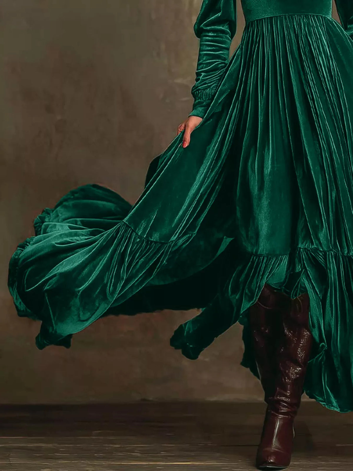 Trendsi Velvet Deep V-Neck Maxi Dress Velvet Deep V-Neck Maxi Dress Apparel & Accessories > Clothing > Dresses