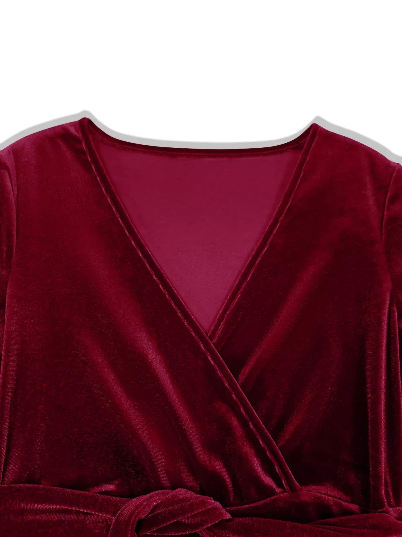 Trendsi Burgundy / S Velvet Wrap Surplice Maxi Dress 100100194951382 Velvet Wrap Surplice Maxi Dress Apparel & Accessories > Clothing > Dresses