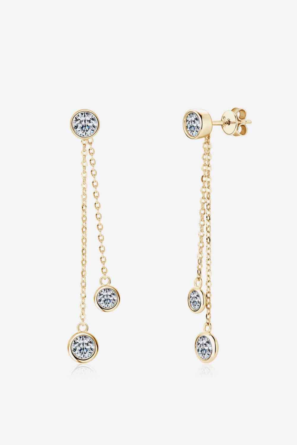 Trendsi Gold / One Size 2.6 Carat Moissanite 925 Sterling Silver Earrings 101300089626644 Apparel &amp; Accessories &gt; Clothing &gt; Sleepwear &amp; Loungewear &gt; Robes