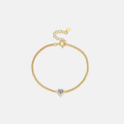 Trendsi Gold / One Size Heart Inlaid Zircon Spring Ring Closure Bracelet 100500157812211 Apparel &amp; Accessories &gt; Clothing &gt; Sleepwear &amp; Loungewear &gt; Robes