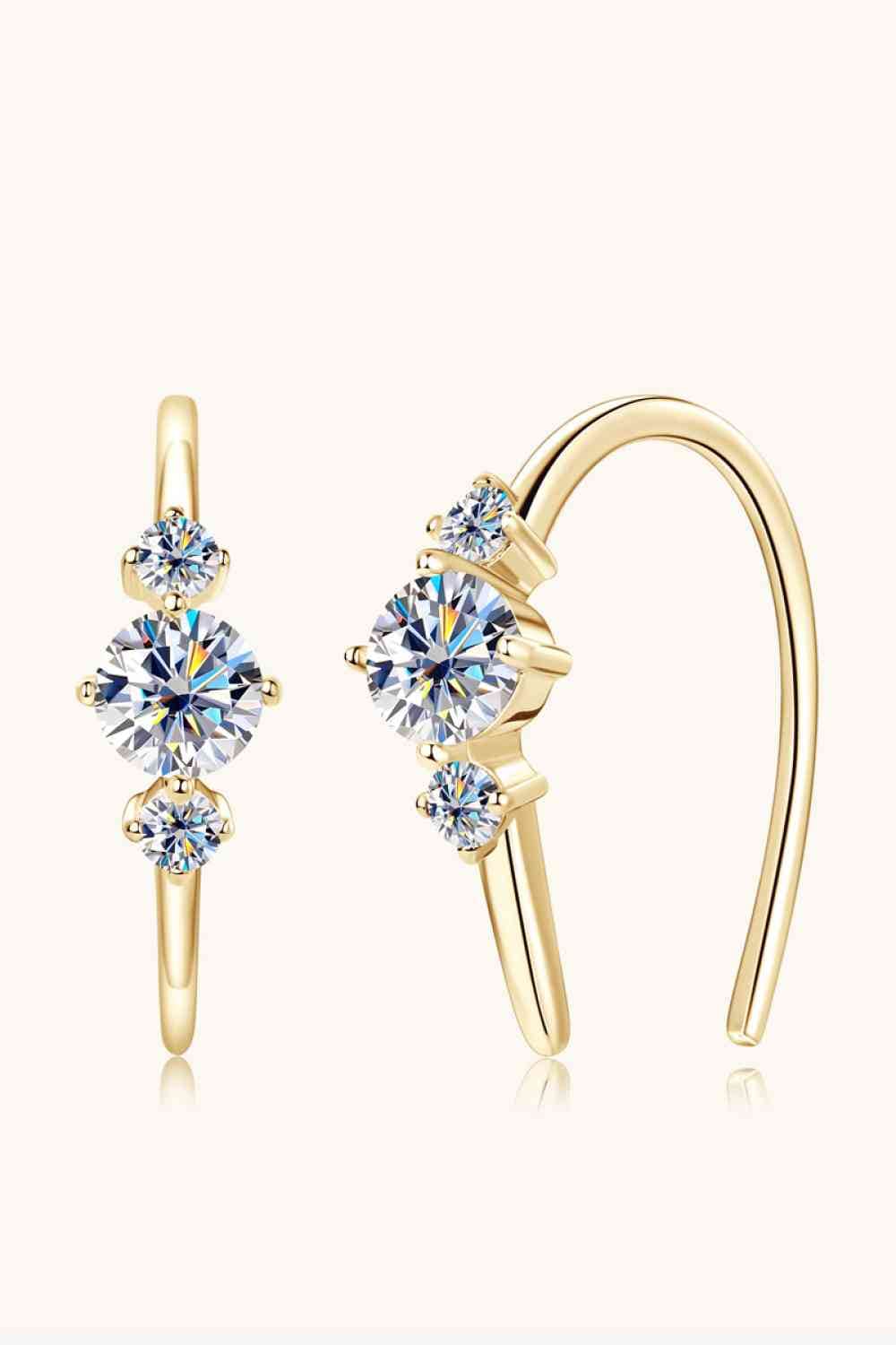 Trendsi Gold / One Size Moissanite 925 Sterling Silver Earrings 101300694622865 Apparel &amp; Accessories &gt; Clothing &gt; Sleepwear &amp; Loungewear &gt; Robes