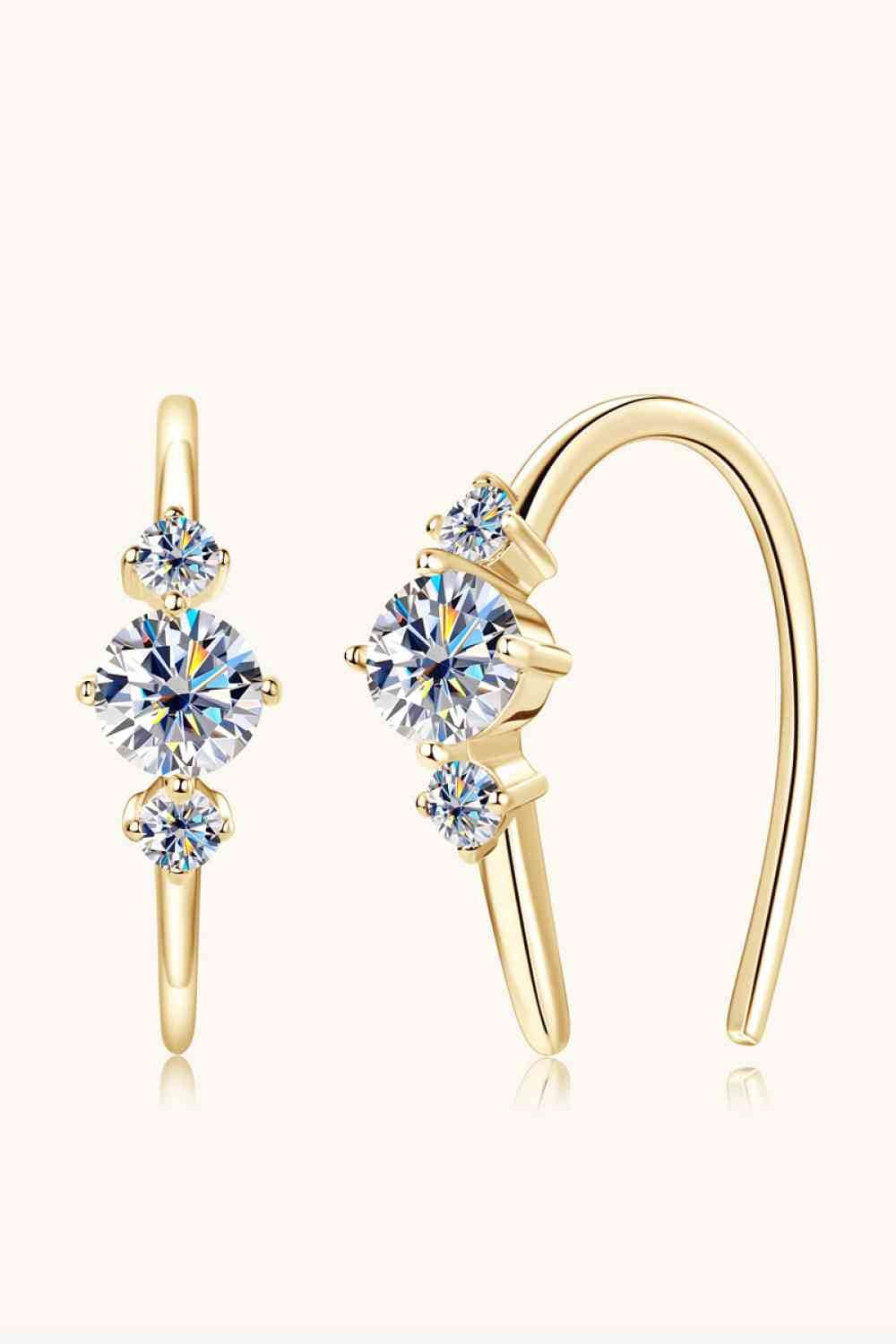 Trendsi Gold / One Size Moissanite 925 Sterling Silver Earrings 101300694622865 Apparel & Accessories > Clothing > Sleepwear & Loungewear > Robes