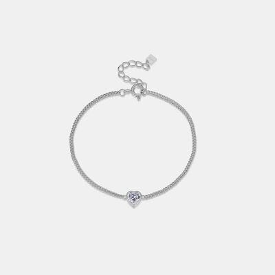 Trendsi Silver / One Size Heart Inlaid Zircon Spring Ring Closure Bracelet 100500157811770 Apparel &amp; Accessories &gt; Clothing &gt; Sleepwear &amp; Loungewear &gt; Robes