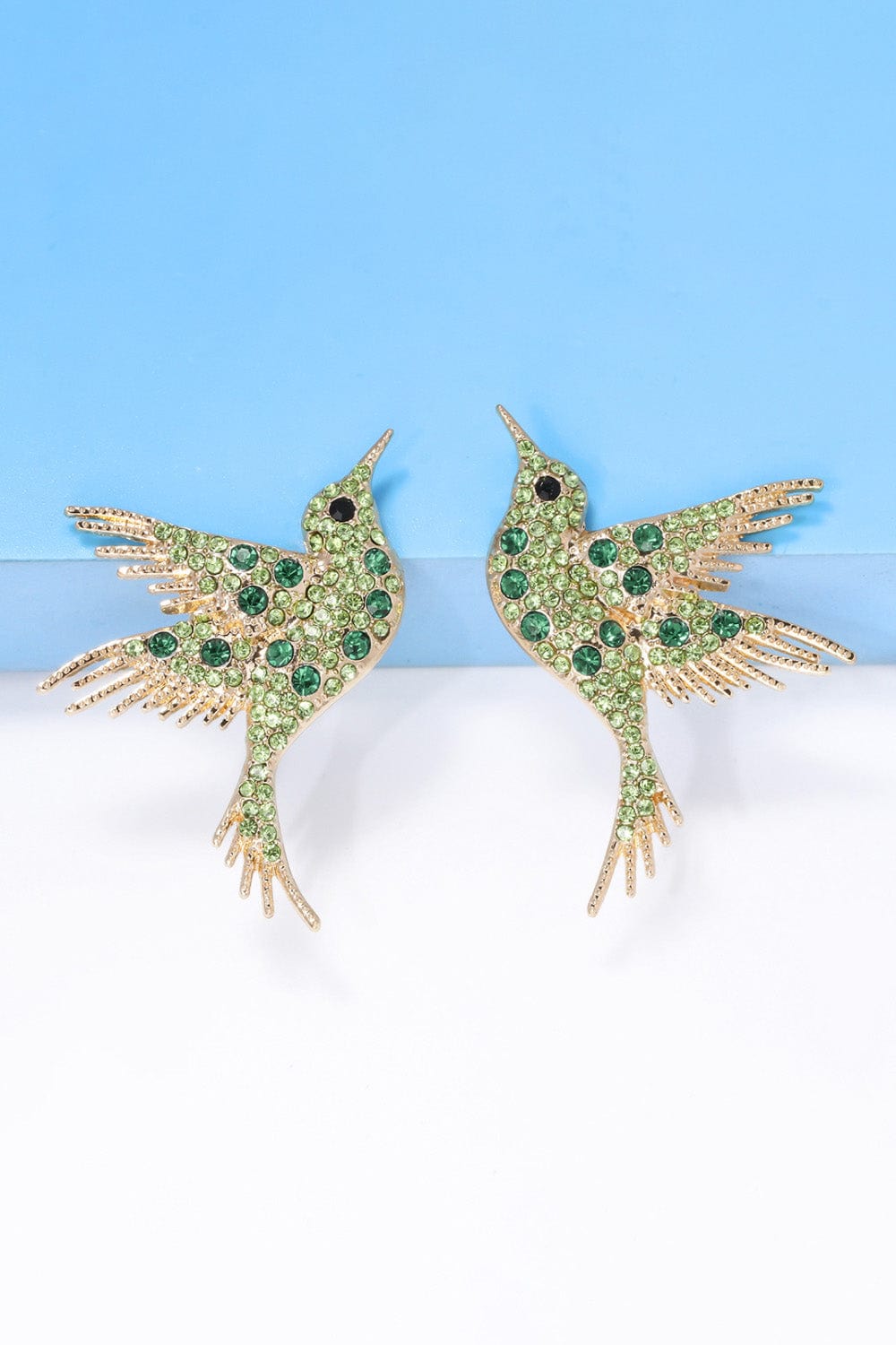 Trendsi Bird Shape Zinc Alloy Frame Glass Stone Dangle Earrings Bird Shape Zinc Alloy Frame Glass Stone Dangle Earrings