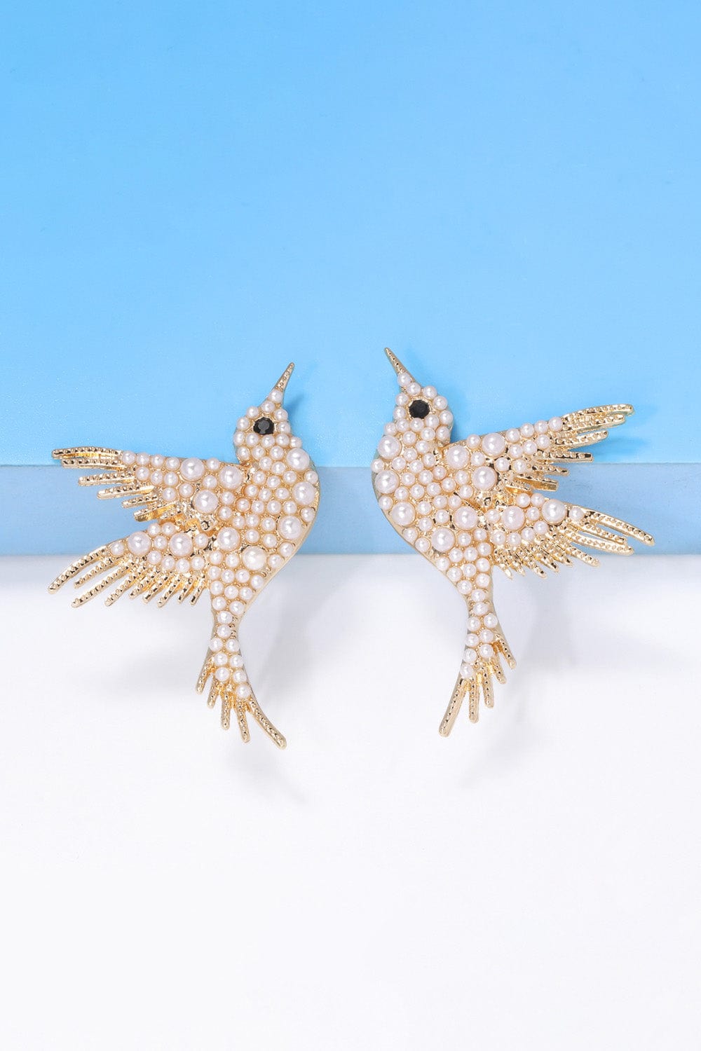 Trendsi Bird Shape Zinc Alloy Frame Glass Stone Dangle Earrings Bird Shape Zinc Alloy Frame Glass Stone Dangle Earrings