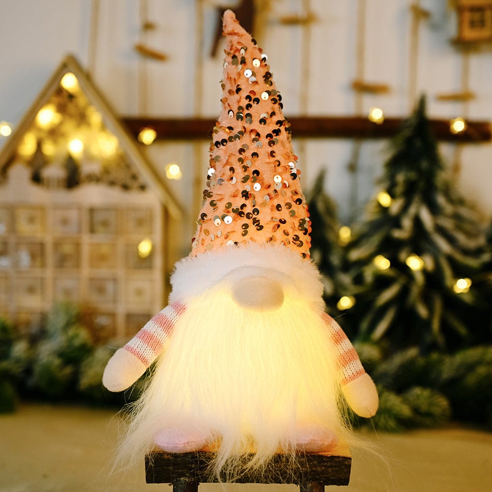 Trendsi Blush Pink / One Size Sequin Light-Up Faceless Gnome 101400789548973 Sequin Light-Up Faceless Gnome