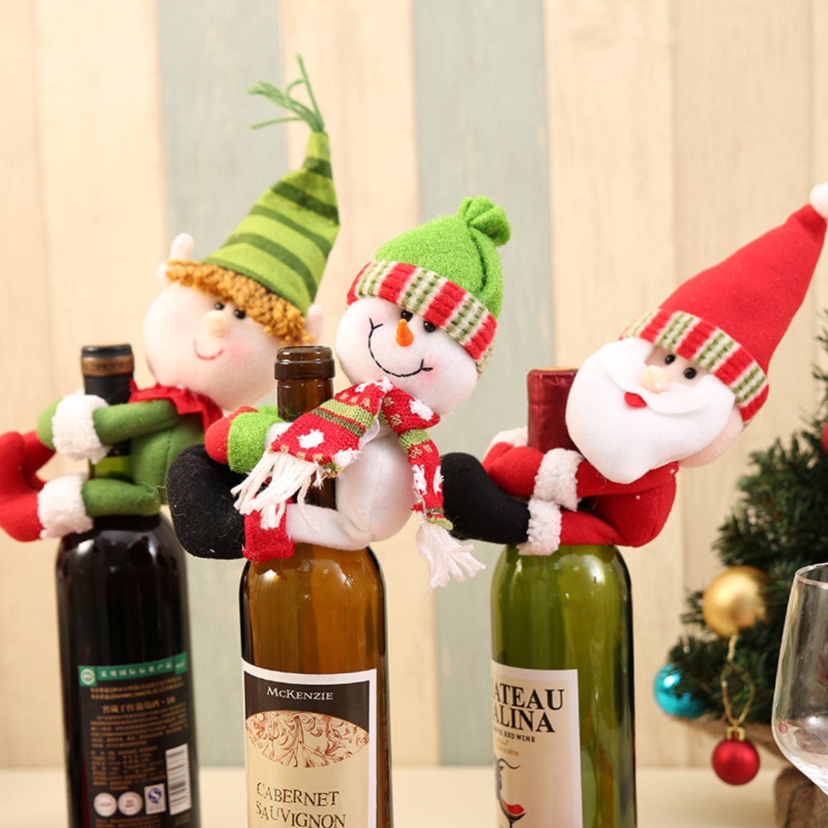 Trendsi Christmas Doll Wine Bottle Decoration Christmas Doll Wine Bottle Decoration