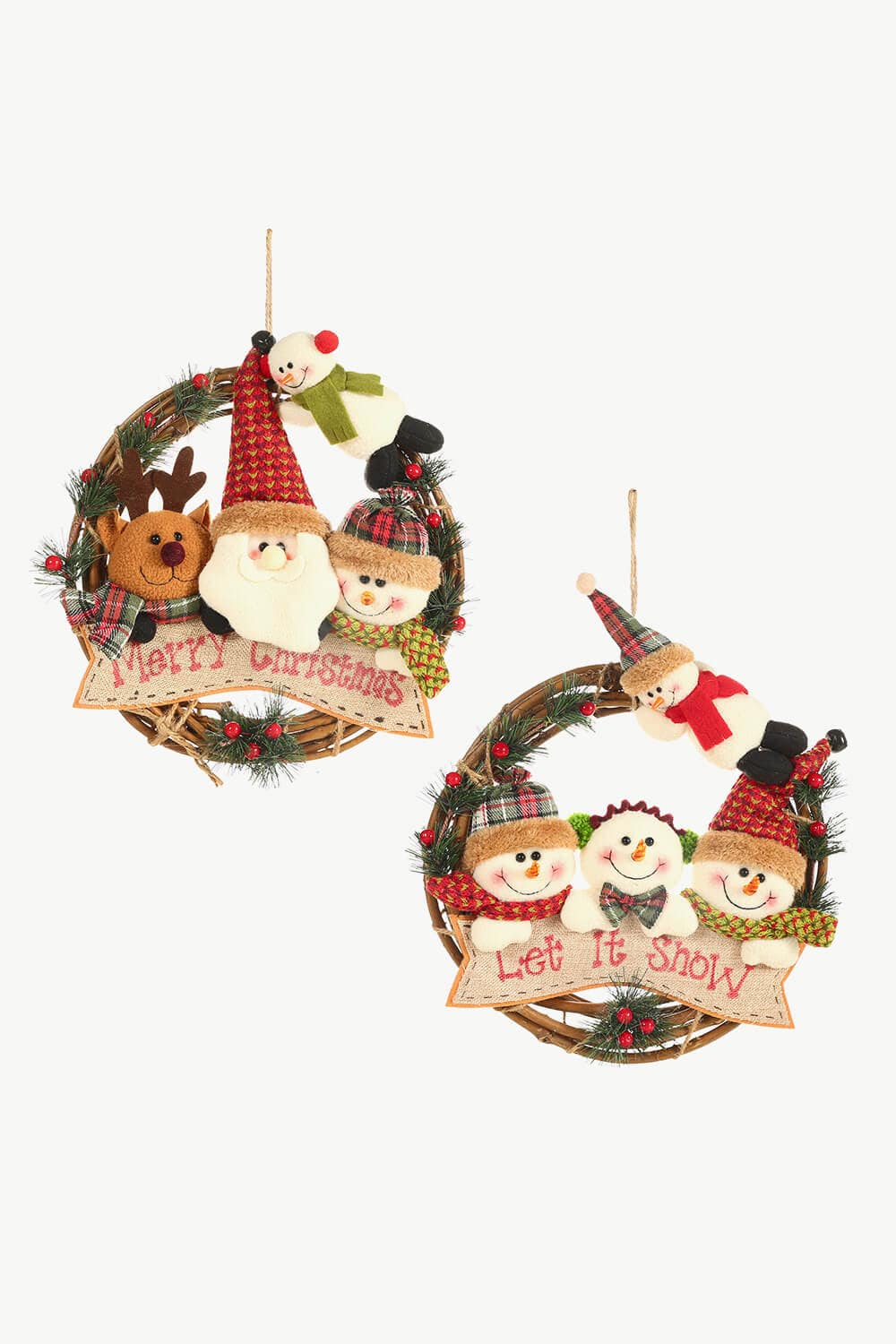 Trendsi Christmas Element Rattan Wreath Ornaments Christmas Element Rattan Wreath Ornaments