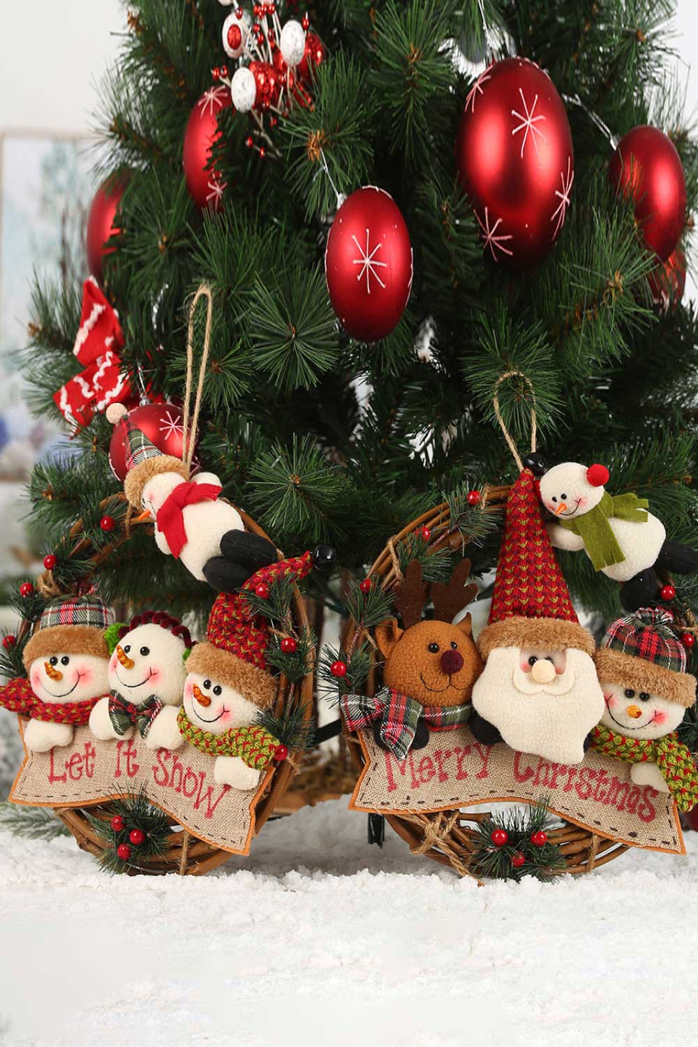 Trendsi Christmas Element Rattan Wreath Ornaments Christmas Element Rattan Wreath Ornaments