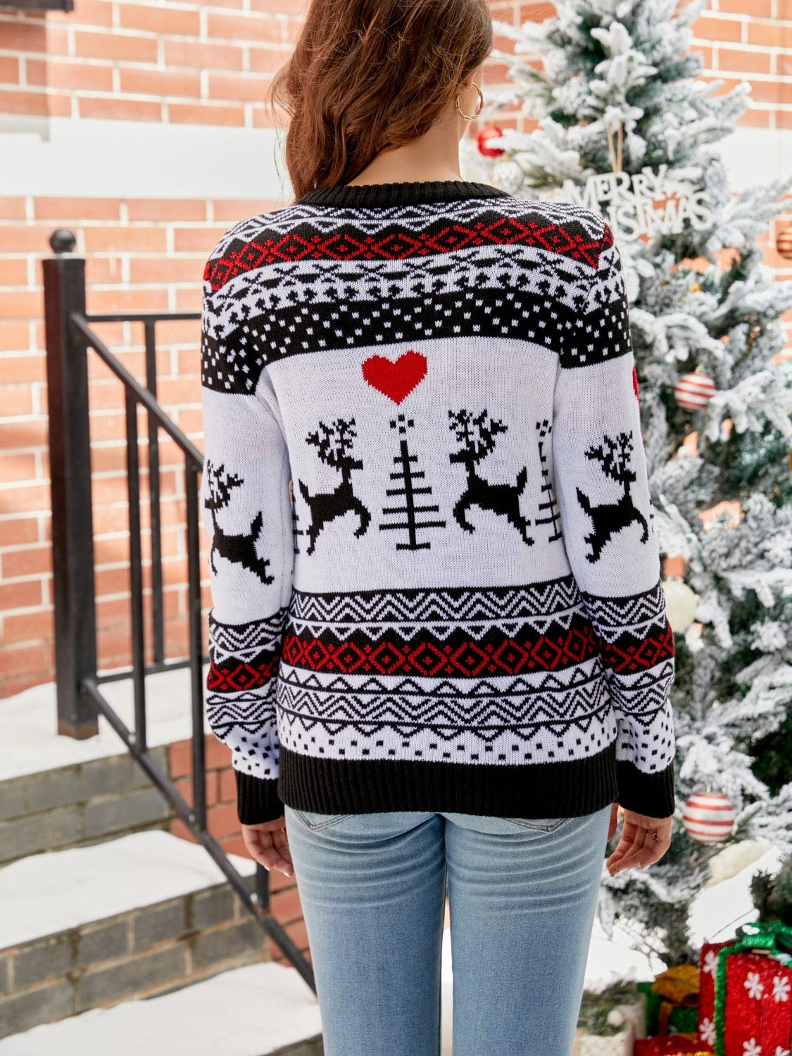 Trendsi Christmas Round Neck Sweater Christmas Round Neck Sweater