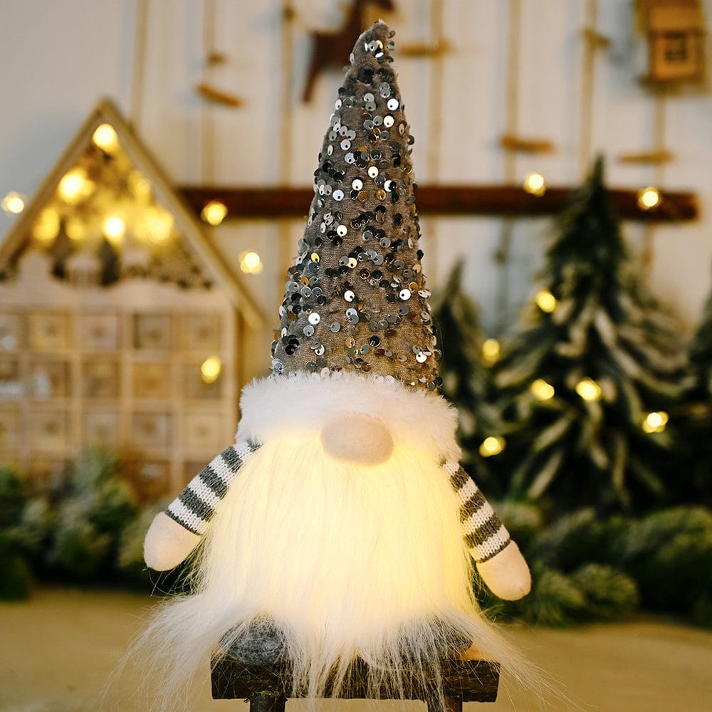 Trendsi Dark Gray / One Size Sequin Light-Up Faceless Gnome 101400789549367 Sequin Light-Up Faceless Gnome