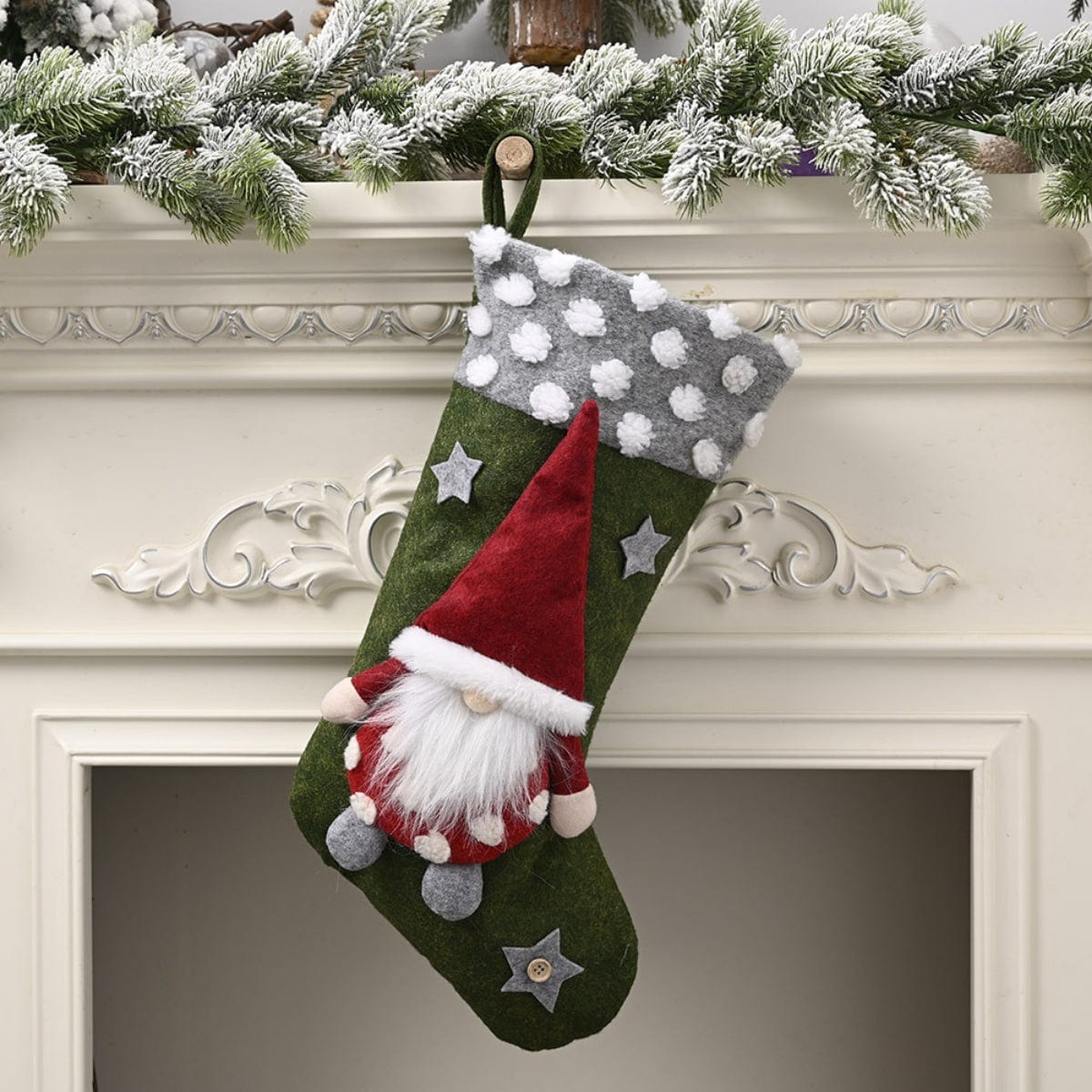 Trendsi Dark Green / One Size Christmas Stocking Hanging Widget 101400781435114 Christmas Stocking Hanging Widget