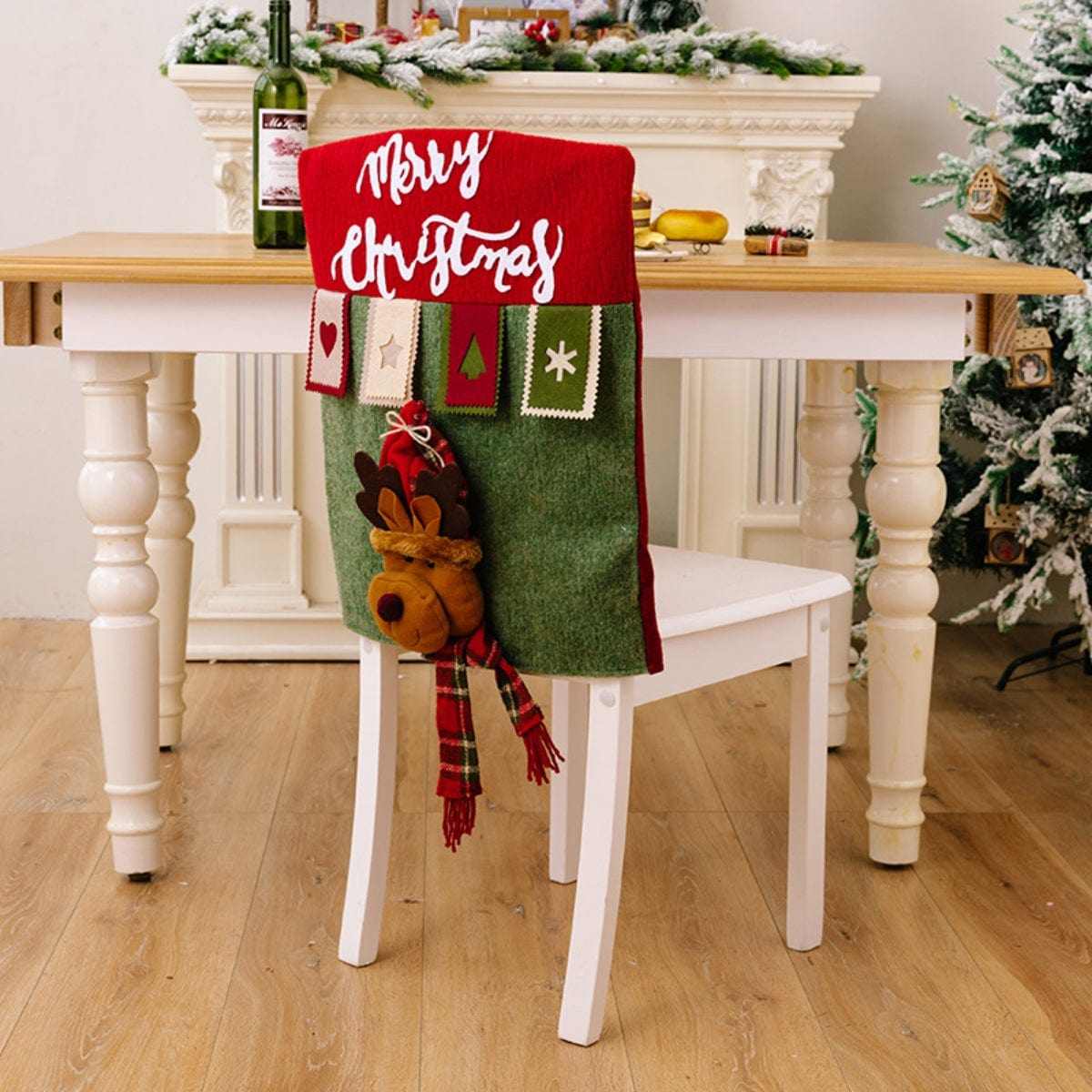 Trendsi Dark Green / One Size MERRY CHRISTMAS Chair Cover 101400692114158 MERRY CHRISTMAS Chair Cover