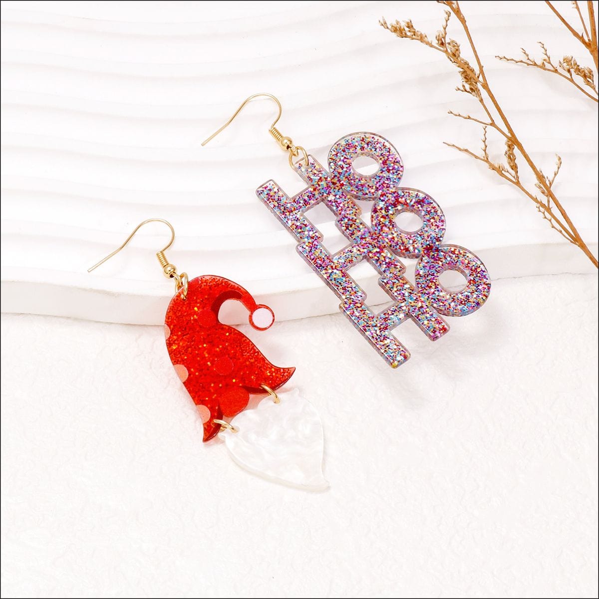 Trendsi Deep Red / One Size Alloy &amp; Plastic Mismatched Earrings 101300253786547 Alloy &amp; Plastic Mismatched Earrings