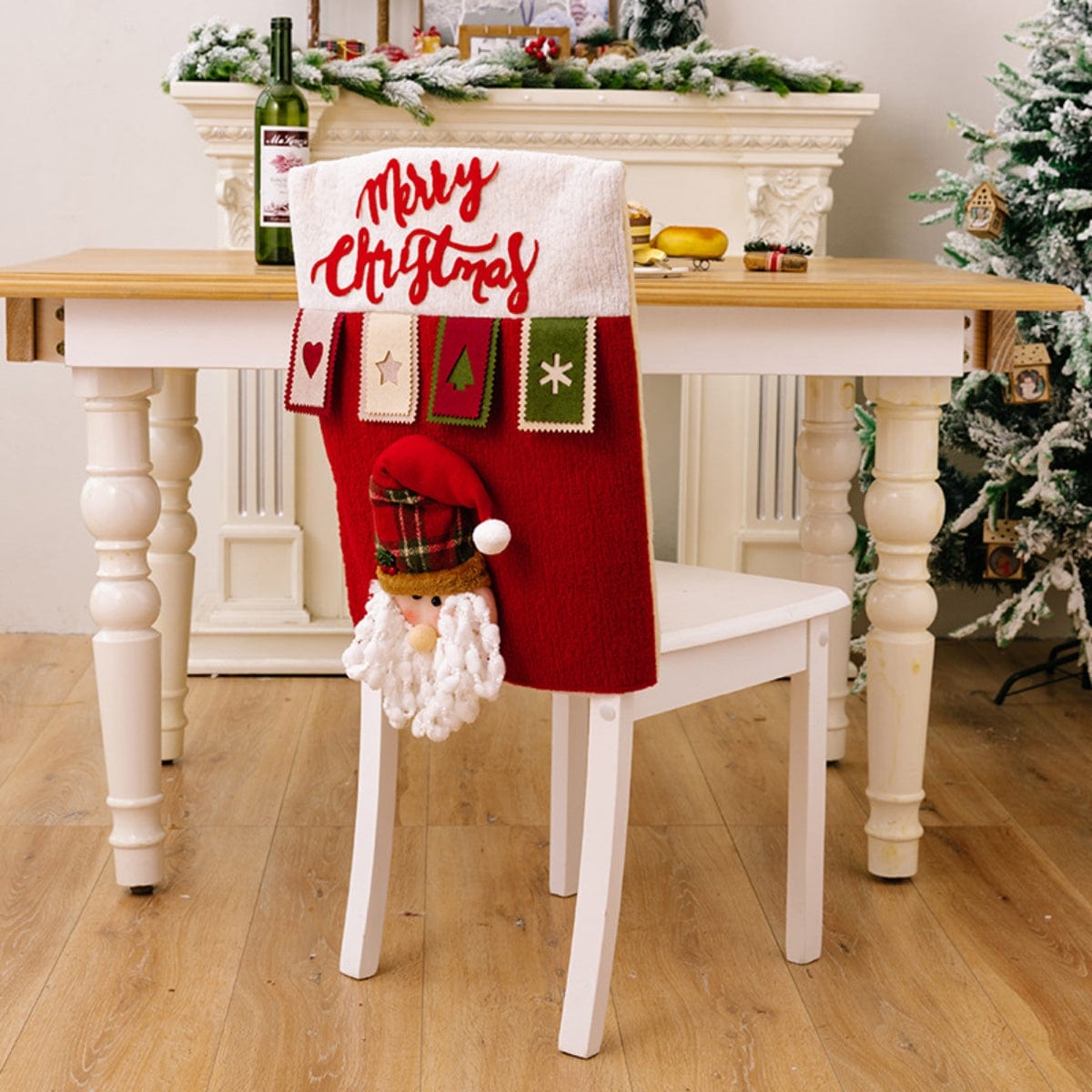 Trendsi Deep Red / One Size MERRY CHRISTMAS Chair Cover 101400692117266 MERRY CHRISTMAS Chair Cover