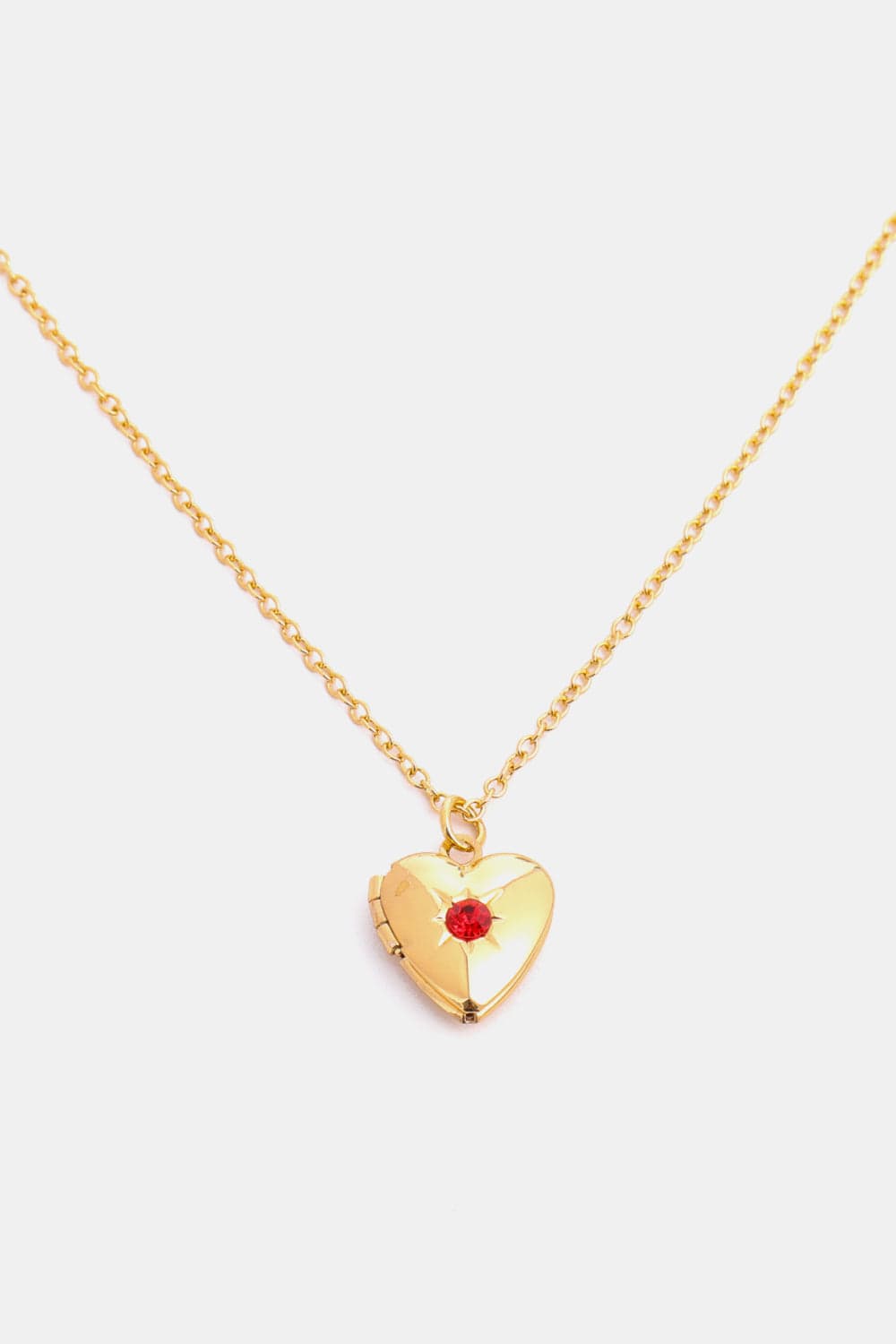 Trendsi January / One Size Zircon Heart Shape 14K Gold-Plated Pendant Necklace 101300894363749 Zircon Heart Shape 14K Gold-Plated Pendant Necklace