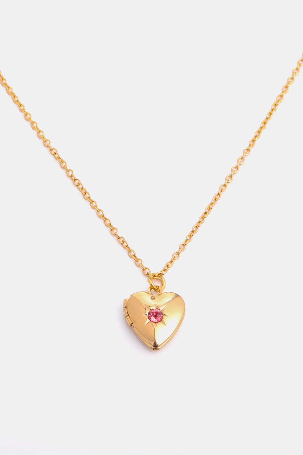 Trendsi July / One Size Zircon Heart Shape 14K Gold-Plated Pendant Necklace 101300894361289 Zircon Heart Shape 14K Gold-Plated Pendant Necklace