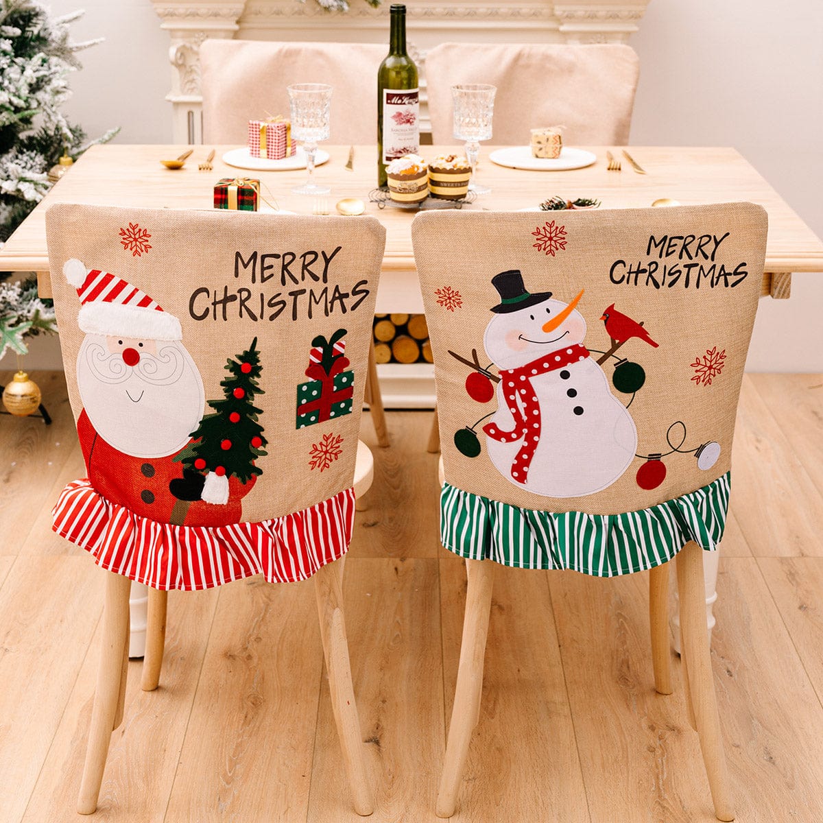 Trendsi MERRY CHRISTMAS Chair Cover MERRY CHRISTMAS Chair Cover