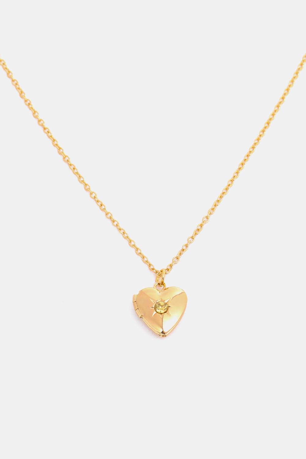 Trendsi November / One Size Zircon Heart Shape 14K Gold-Plated Pendant Necklace 101300894361788 Zircon Heart Shape 14K Gold-Plated Pendant Necklace