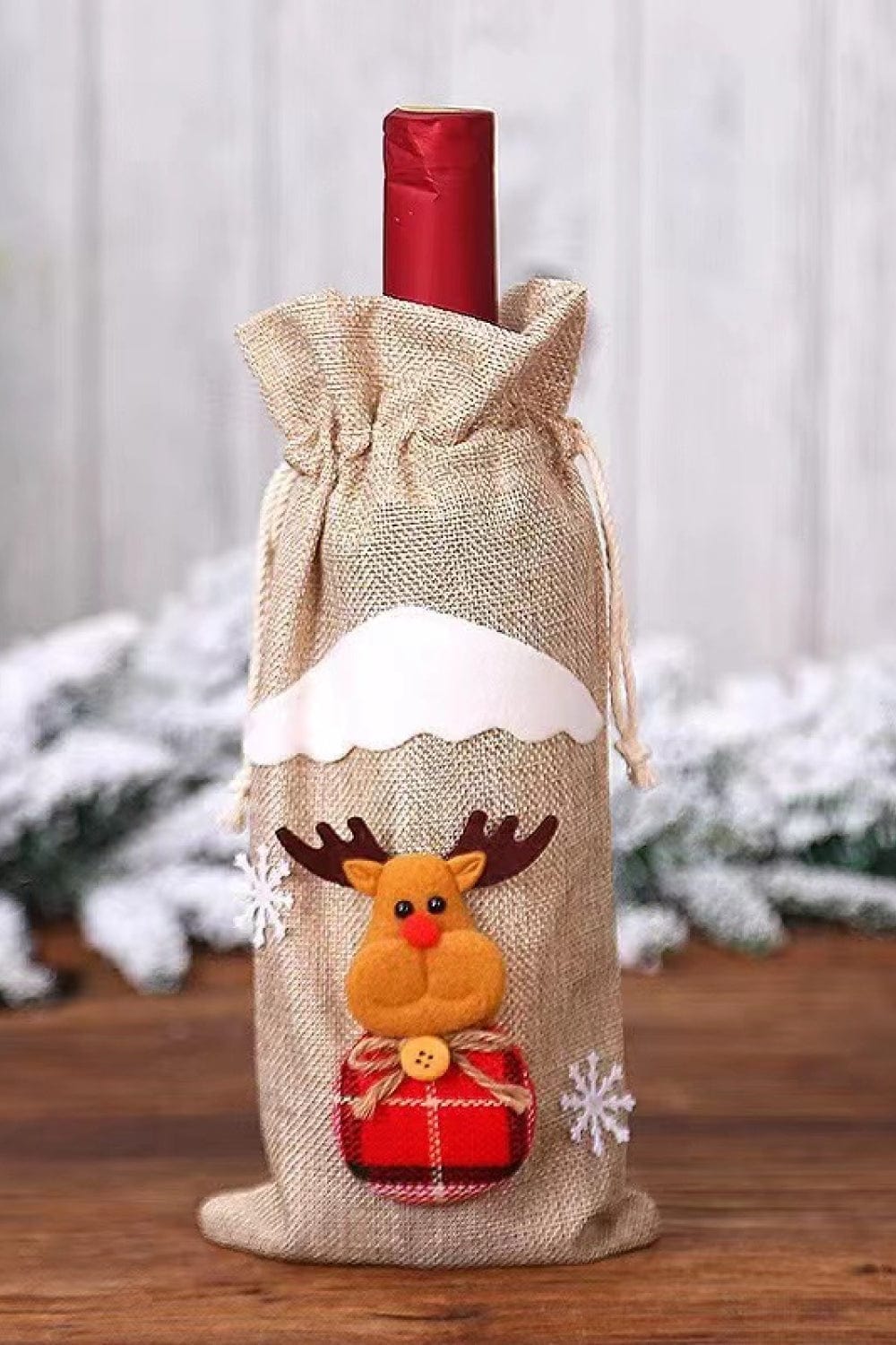 Trendsi Red/Green/Beige Snowman/Beige Reindeer / One Size/4 Pack 4-Pack Christmas Gnome Bottle Cover 101400951025832 4-Pack Christmas Gnome Bottle Cover