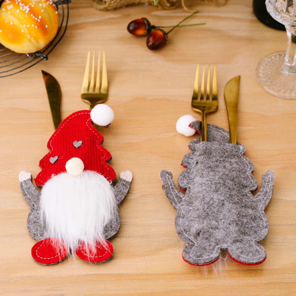 Trendsi Red / One Size 3-Piece Faceless Gnome Cutlery Holders 101400094968285 3-Piece Faceless Gnome Cutlery Holders