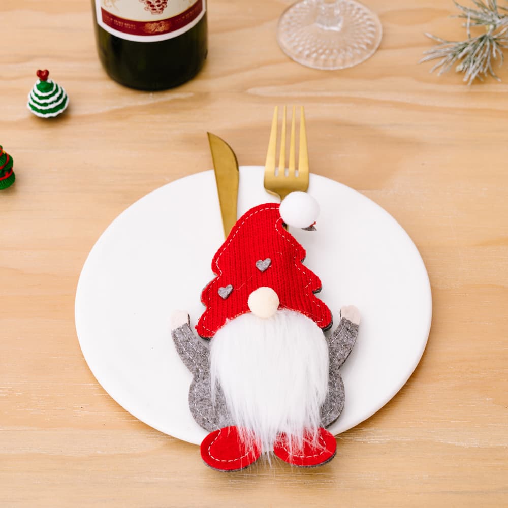 Trendsi Red / One Size 3-Piece Faceless Gnome Cutlery Holders 101400094968285 3-Piece Faceless Gnome Cutlery Holders