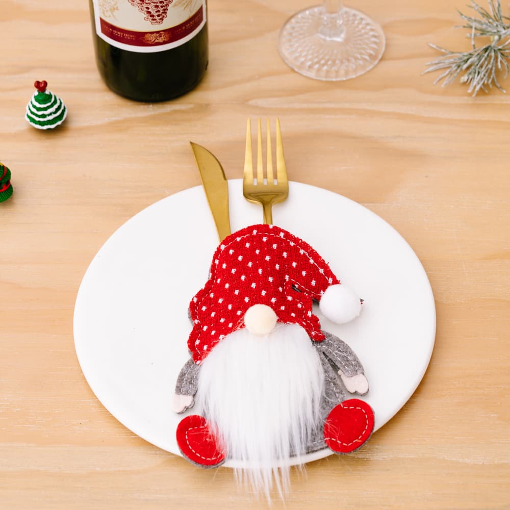 Trendsi Red / One Size 3-Piece Faceless Gnome Cutlery Holders 101400094968285 3-Piece Faceless Gnome Cutlery Holders