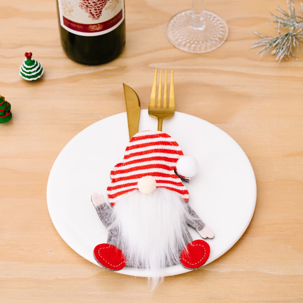 Trendsi Red / One Size 3-Piece Faceless Gnome Cutlery Holders 101400094968285 3-Piece Faceless Gnome Cutlery Holders