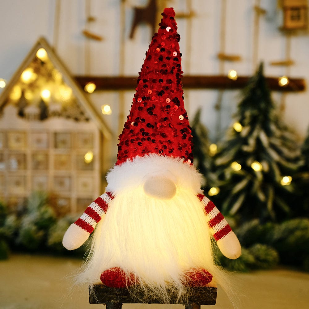 Trendsi Red / One Size Sequin Light-Up Faceless Gnome 101400789543738 Sequin Light-Up Faceless Gnome