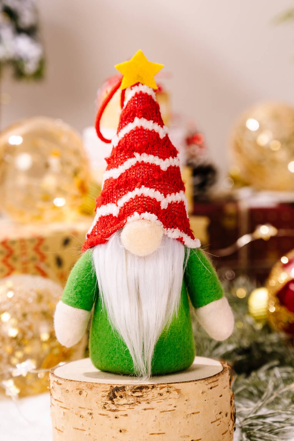 Trendsi Red Stripe/Green Stripe/Red/Green / One Size/4 Pack 4-Pack Christmas Light-Up Faceless Gnome Hanging Widgets 101400241509226 4-Pack Christmas Light-Up Faceless Gnome Hanging Widgets