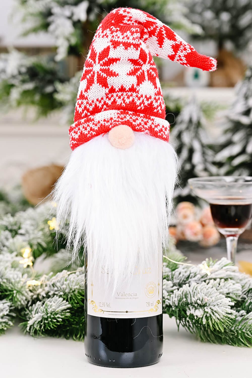 Trendsi Santa Hat / One Size/4 Pack 4-Pack Christmas Faceless Gnome Wine Bottle Covers 101400168006786 4-Pack Christmas Faceless Gnome Wine Bottle Covers