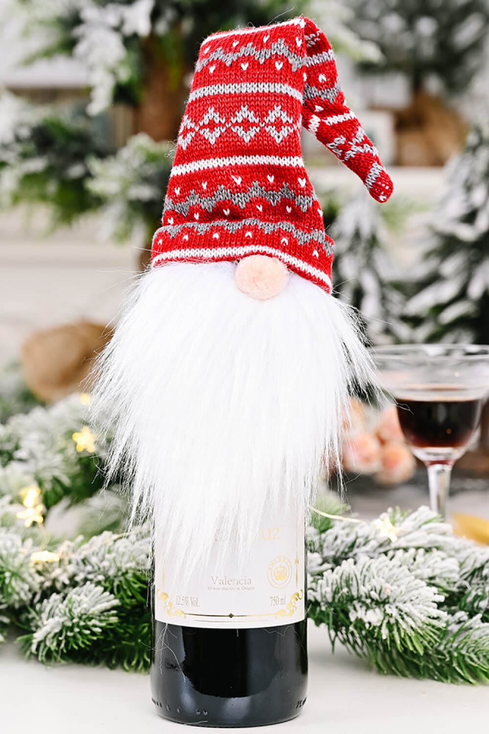 Trendsi Santa Hat / One Size/4 Pack 4-Pack Christmas Faceless Gnome Wine Bottle Covers 101400168006786 4-Pack Christmas Faceless Gnome Wine Bottle Covers