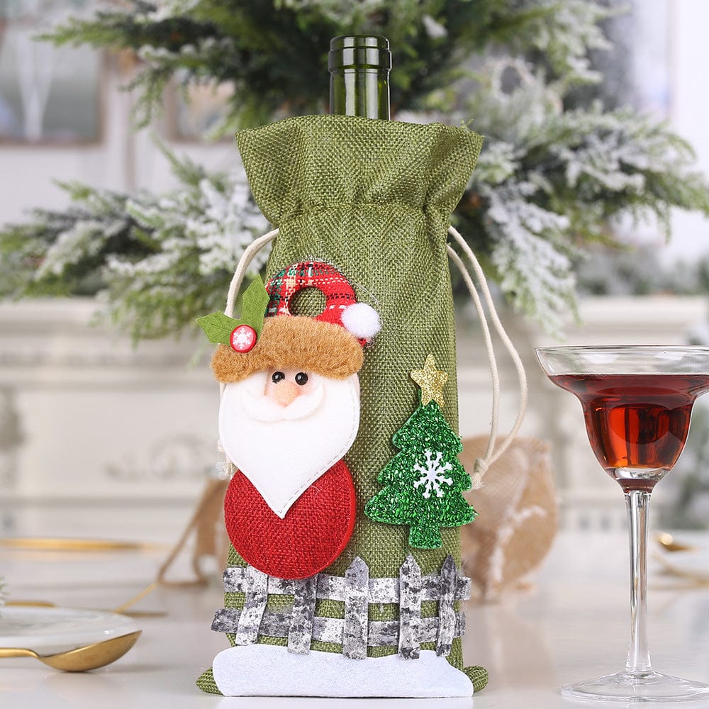 Trendsi Santa / One Size Assorted 2-Piece Christmas Doll Wine Bottle Covers 101400702909200 Assorted 2-Piece Christmas Doll Wine Bottle Covers