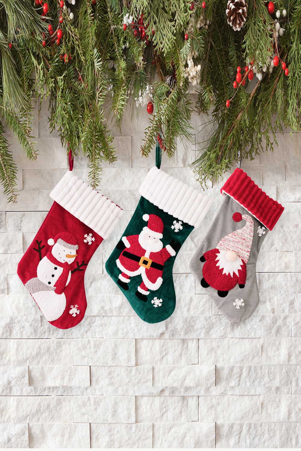 Trendsi Santa/Snowman/Gnome / One Size/3 Pack 3-Pack Christmas Stocking Ornaments 101400996972093 3-Pack Christmas Stocking Ornaments