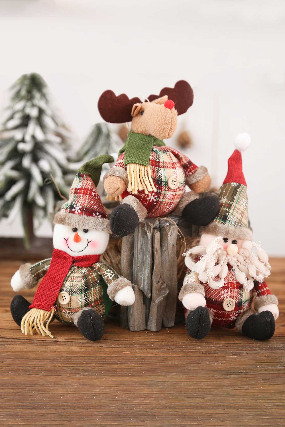 Trendsi Santa/Snowman/Reindeer / One Size/3 Pack 3-Pack Plush Christmas Figure Ornaments 101400749462790 3-Pack Plush Christmas Figure Ornaments