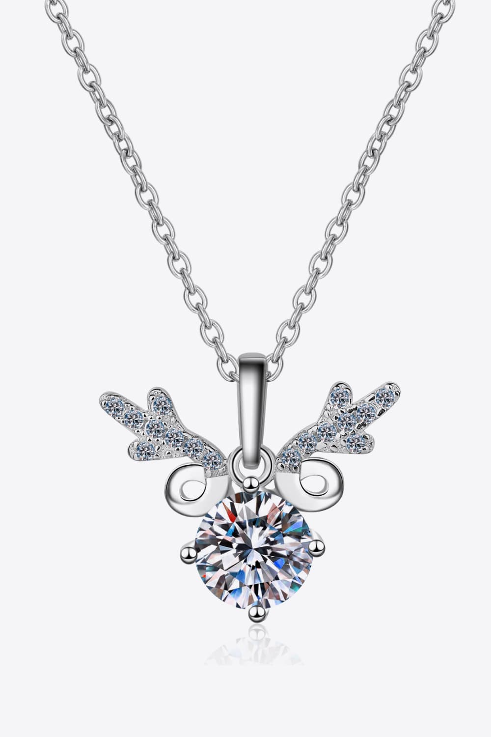 Trendsi Silver / One Size 1 Carat Moissanite 925 Sterling Silver Necklace 101300674345684 1 Carat Moissanite 925 Sterling Silver Necklace