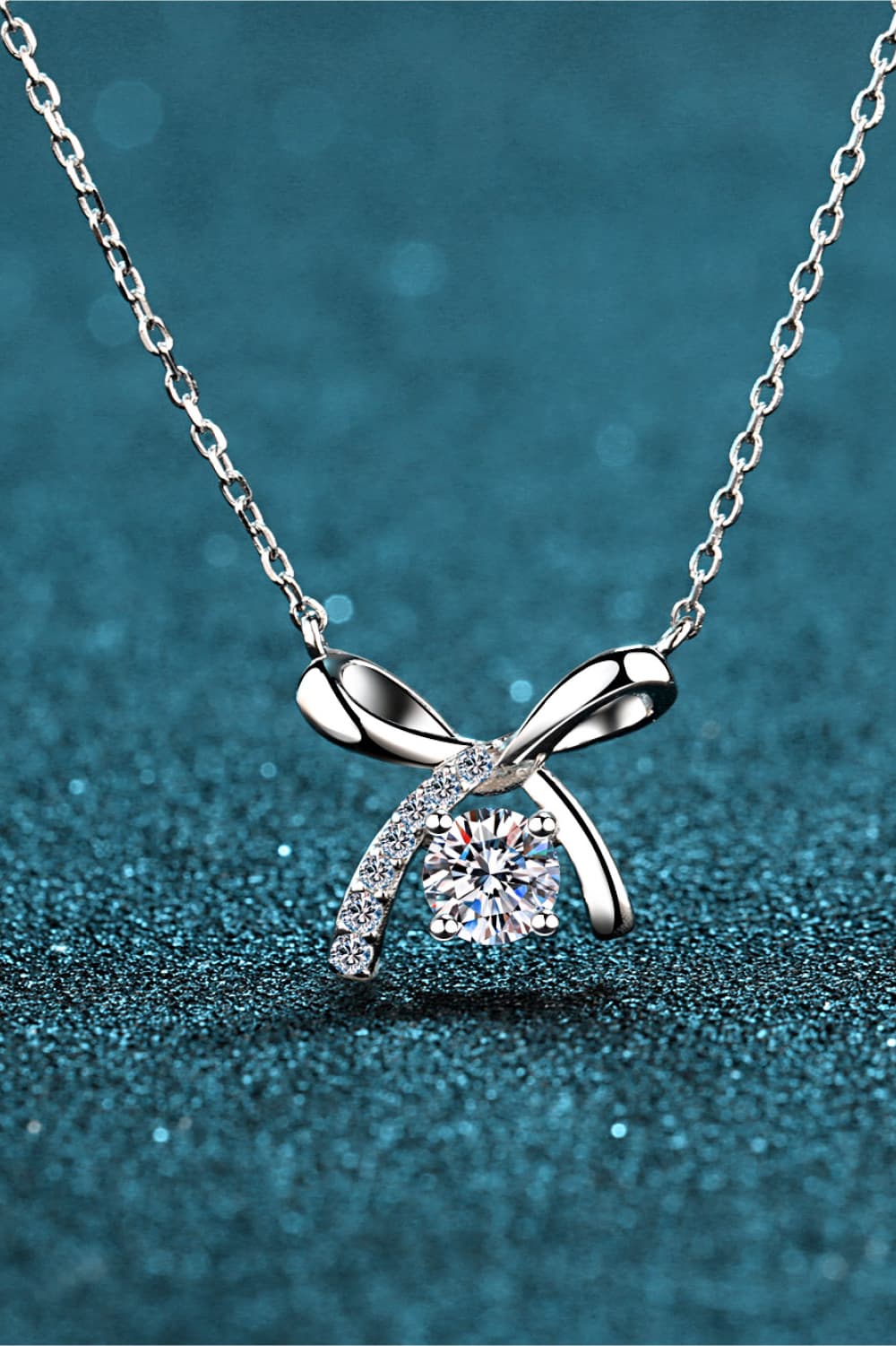 Trendsi Silver / One Size Moissanite 925 Sterling Silver Necklace 101300738025486 Moissanite 925 Sterling Silver Necklace