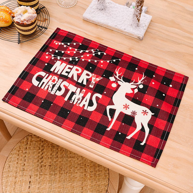 Trendsi Style A / One Size Assorted 2-Piece Plaid Placemats 101400810770923 Assorted 2-Piece Plaid Placemats