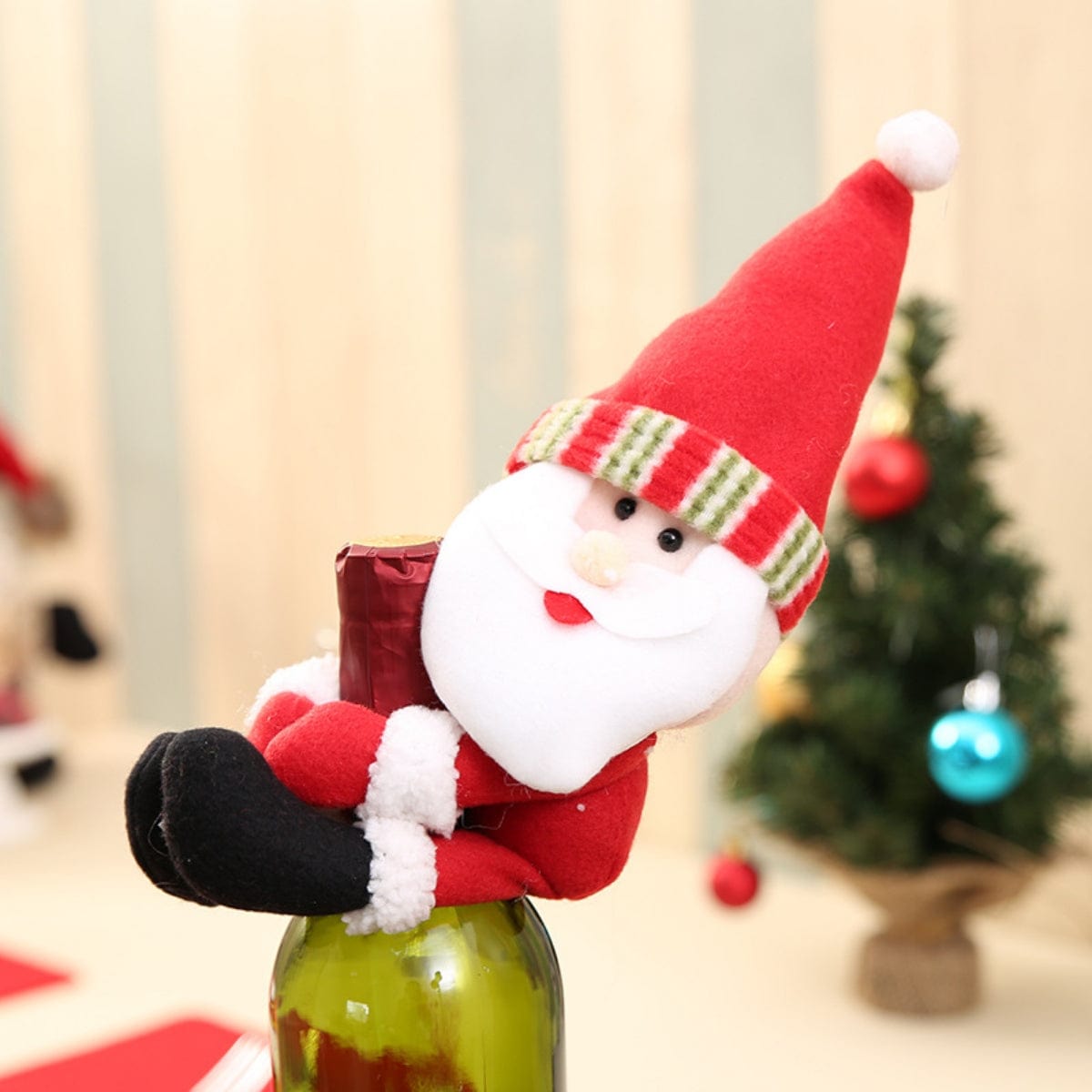 Trendsi Christmas Doll Wine Bottle Decoration Christmas Doll Wine Bottle Decoration