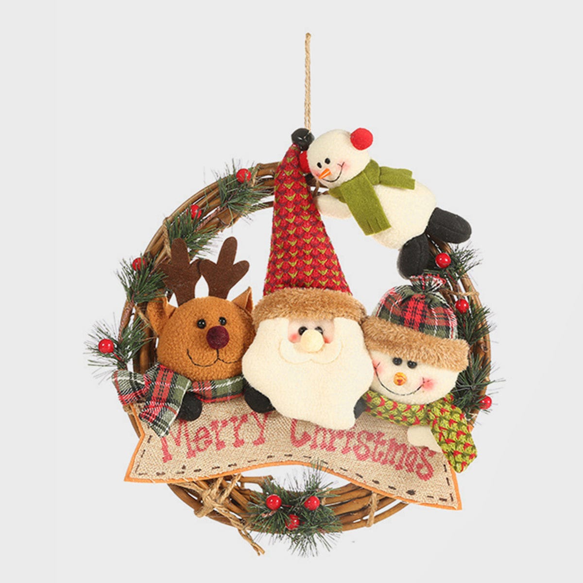 Trendsi Style A / One Size Christmas Doll Wreath Ornament 101400635783336 Christmas Doll Wreath Ornament